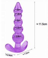 LOLO gelový anální kolík fialový - 2,8 cm
