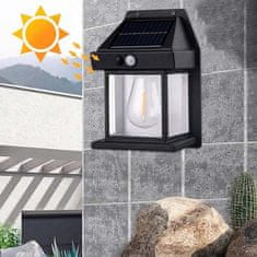 HOME & MARKER® Solární lampa se senzorem pohybu pro Venkovní osvětlení, Solární světlo, Solární Lampa (12 × 17 × 5,8 cm) | FLUXLAMP