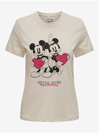 ONLY Béžové dámské tričko ONLY Mickey