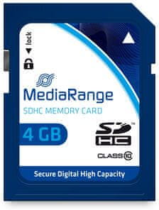 MediaRange Secure Digital (SDHC) 4GB, modrá (MR961)