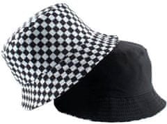 Camerazar Oboustranný Klobouk FISHER BUCKET HAT, černobílá kartáčovaná, polyester/bavlna, univerzální velikost 55-59 cm