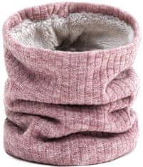 Camerazar Zimní oteplovací šátek na krk, růžový, 100% akrylové vlákno, univerzální velikost