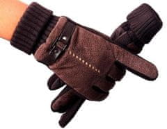 Camerazar Pánské zimní semišové rukavice s dotykovou funkcí, hnědé, univerzální velikost, materiál: 40% ekokůže, 60% polyester