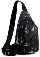 Camerazar Pánský městský batoh přes rameno, černý, syntetická tkanina Oxford, 30x19x7 cm