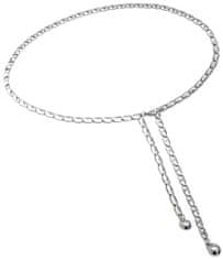 Camerazar Dámský ozdobný řetěz na šaty, stříbrný kov, délka 110 cm, šířka 0.8 cm