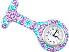 Camerazar Silikonové lékařské hodinky pro zdravotní sestry, letní barvy, antialergenní, celková délka 8,5 cm