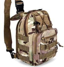 Camerazar Vojenský taktický batoh přes rameno SURVIVAL MORO, odolný nylon 600D, systém Molle/Pals, 28x20x10 cm