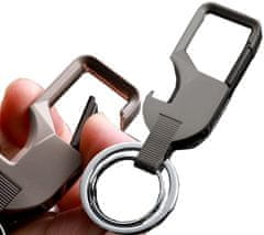 Camerazar Pánský kovový otvírák na klíče s karabinkou, délka 9 cm, šířka 3 cm