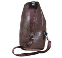 Camerazar Pánská kožená taška přes rameno, hnědá, nastavitelný popruh 60-112 cm, rozměry 17x33x6 cm