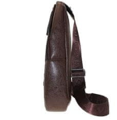 Camerazar Pánská kožená taška přes rameno, hnědá, nastavitelný popruh 60-112 cm, rozměry 17x33x6 cm