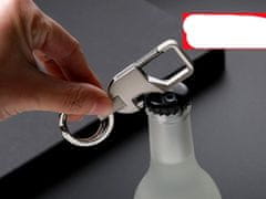 Camerazar Pánský kovový přívěsek na klíče s otvírákem na láhve, délka 9 cm, šířka 3 cm