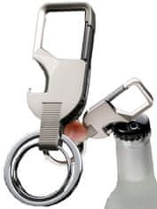 Camerazar Pánský kovový přívěsek na klíče s otvírákem na láhve, délka 9 cm, šířka 3 cm