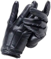 Camerazar Pánské rukavice z ekologické kůže s plyšovou podšívkou, černé, velikost L