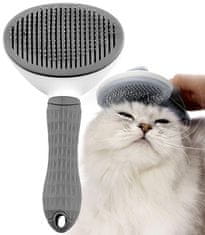 Camerazar Samočisticí kartáč na srst pro psy a kočky s protiskluzovou gumovou rukojeťí, rozměry 10,5 cm x 20 cm