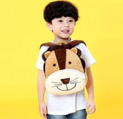 Camerazar Dětský plyšový batoh s lvím motivem, polyester, 26x24x10 cm