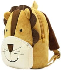 Camerazar Dětský plyšový batoh s lvím motivem, polyester, 26x24x10 cm
