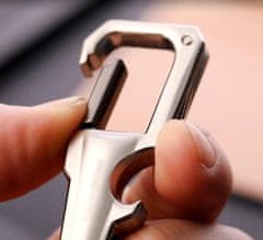 Camerazar Pánský kovový přívěsek na klíče s otvírákem a nožem, 8.5x2.5 cm, barva dle fotografií