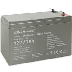 Qoltec Baterie AGM | 12V | 7Ah | max. 105A | Bezpečnost
