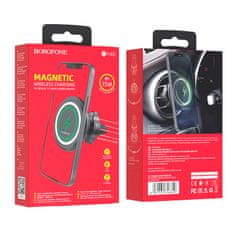 Borofone Magnetický držák na větrací mřížku s MagSafe BH45 15W černý