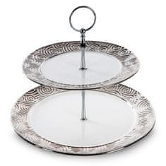 Eurofirany Dekorativní talíř talíř ALTEA 21x26x26 Eurofirany stříbrný