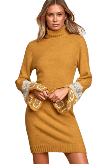 Lulus Lulus dámské svetrové šaty žluté