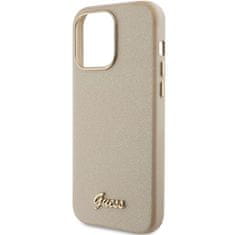 Guess hard silikonový obal iPhone 15 PRO 6.1" gold Glitter Glossy Script