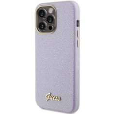 Guess hard silikonový kryt iPhone 15 PRO 6.1" lilac Glitter Glossy Script