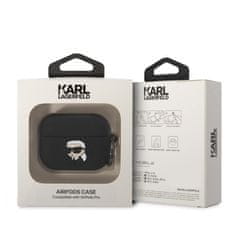 Karl Lagerfeld  3D Logo NFT Karl Head Silikonové Pouzdro pro Airpods Pro Black