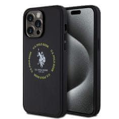 U.S. Polo Assn.  PU Leather Printed Round Double Horse MagSafe Zadní Kryt pro iPhone 15 Pro Max Black