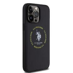 U.S. Polo Assn.  PU Leather Printed Round Double Horse MagSafe Zadní Kryt pro iPhone 15 Pro Max Black