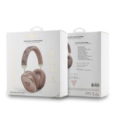 Guess  PU Leather 4G Triangle Logo Bluetooth Stereo Headphone Brown