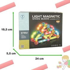 KIK Svítící magnetické kostky pro malé děti 52 prvků