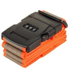 Rock Bezpečnostní popruh na kufr s kódovým zámkem ROCK TA-0012 - šedá/oranžová - II. jakost