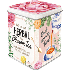 NOSTALGIC-ART Retro dóza na čaj plechová Herbal Blossom Tea