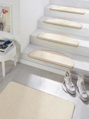 Hanse Home Sada 15ks nášlapů na schody: Fancy 103003 béžové, samolepící 23x65 půlkruh (rozměr včetně ohybu), sada 15 ks