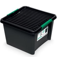 EDANTI Plastový Úložný Eco Box S Víkem Uzavíratelný Organiser Pro Garáž Dílny 25 L