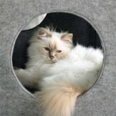 EBI D&D I LOVE HAPPY CATS NALA Filcový luxusní šedý domeček pro kočky 40x40x40cm