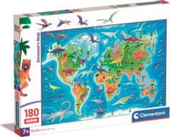 Clementoni Puzzle Dinosauří mapa 180 dílků