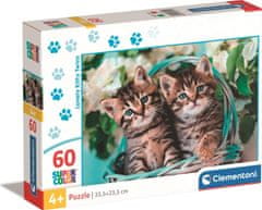 Clementoni Puzzle Koťátka dvojčátka 60 dílků