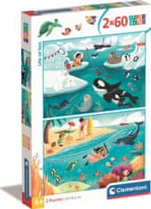 Clementoni Puzzle Život u moře 2x60 dílků
