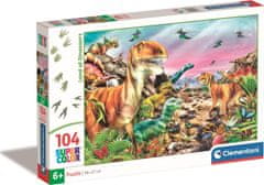 Clementoni Puzzle Země dinosaurů 104 dílků