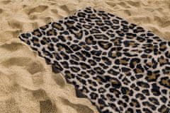 Inny Plážová osuška 100x180 béžová černá s leopardím potiskem