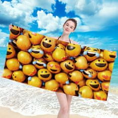 Inny Plážová osuška 100x180 oranžová 3D emotikony
