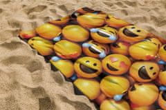 Inny Plážová osuška 100x180 oranžová 3D emotikony
