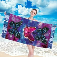 Inny Plážová osuška 100x180 pestrobarevní galaktičtí motýli