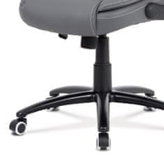 Autronic Kancelářská židle, potah šedá ekokůže, černý kovový kříž, houpací mechanismus, v