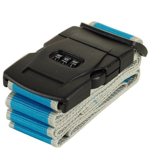 Rock Bezpečnostní popruh na kufr s kódovým zámkem ROCK TA-0012 - modrá/šedá