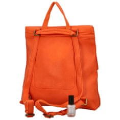 MaxFly Stylový dámský koženkový kabelko-batoh Octavius, oranžový