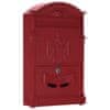 Ashford poštovní schránka červená | Cylindrický zámek | 26 x 41 x 9 cm