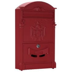 Rottner Ashford poštovní schránka červená | Cylindrický zámek | 26 x 41 x 9 cm